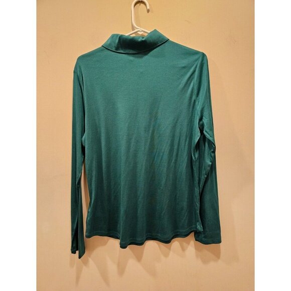 NWOT Women's‎ Talbots Polo Shirt Pockets Green Size L - Picture 2 of 5